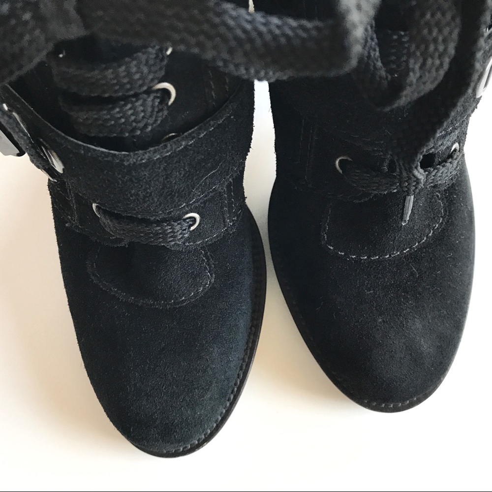 Aquatalia Brooke Suede Lace Up Boots / Booties - Picture 2 of 8